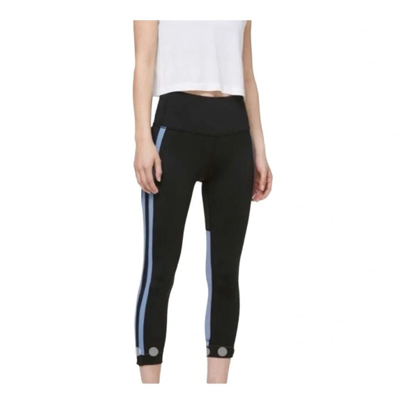 Lululemon Zip The Line Crop 23” Black / Utility Blue - Picture 2 of 10